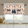 thumbnail image 1 of Yayeee Kitchen Curtains Set of 2 Light Filtering 57"x24" Over Sink Window Panels, Beige Christmas Santa, 1 of 7