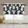 thumbnail image 1 of Yayeee Kitchen Curtains Set of 2 Light Filtering 57"x24" Over Sink Window Panels, Black Cubes, 1 of 7