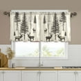 thumbnail image 1 of Yayeee Kitchen Curtains Set of 2 Light Filtering 57"x24" Over Sink Window Panels, Black Deer, 1 of 7