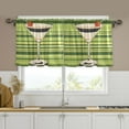 thumbnail image 1 of Yayeee Kitchen Curtains Set of 2 Light Filtering 57"x24" Over Sink Window Panels, Black Martini, 1 of 7