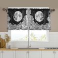 thumbnail image 1 of Yayeee Kitchen Curtains Tier Set of 2 Light Filtering 57"x24" Over Sink Window Panels, Black Moon, 1 of 7