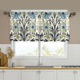 thumbnail image 1 of Yayeee Kitchen Curtains Tier Set of 2 Light Filtering 57"x24" Over Sink Window Panels, Blue Floral Pattern, 1 of 7