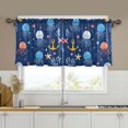 thumbnail image 1 of Yayeee Kitchen Curtains Tier Set of 2 Light Filtering 57"x24" Over Sink Window Panels, Blue Jellyfish, 1 of 7