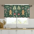 thumbnail image 1 of Yayeee Kitchen Curtains Tier Set of 2 Light Filtering 57"x24" Over Sink Window Panels, Christmas Gingerbread, 1 of 7