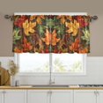 thumbnail image 1 of Yayeee Kitchen Curtains Set of 2 Light Filtering 57"x24" Over Sink Window Panels, Colorful Autumn Leaves, 1 of 7