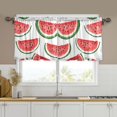 thumbnail image 1 of Yayeee Kitchen Curtains Set of 2 Light Filtering 57"x24" Over Sink Window Panels, Cute Watermelon, 1 of 7