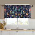 thumbnail image 1 of Yayeee Kitchen Curtains Tier Set of 2 Light Filtering 57"x24" Over Sink Window Panels, Dark Blue Christmas, 1 of 7