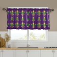 thumbnail image 1 of Yayeee Kitchen Curtains Tier Set of 2 Light Filtering 57"x24" Over Sink Window Panels, Gold and Green Floral Pattern, 1 of 7