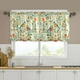 thumbnail image 1 of Yayeee Kitchen Curtains Tier Set of 2 Light Filtering 57"x24" Over Sink Window Panels, Green Floral Pattern, 1 of 7