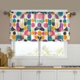thumbnail image 1 of Yayeee Kitchen Curtains Tier Set of 2 Light Filtering 57"x24" Over Sink Window Panels, Green Geometric, 1 of 7