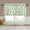 thumbnail image 1 of Yayeee Kitchen Curtains Set of 2 Light Filtering 57"x24" Over Sink Window Panels, Green Leafy Pattern, 1 of 7