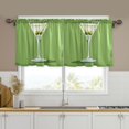 thumbnail image 1 of Yayeee Kitchen Curtains Tier Set of 2 Light Filtering 57"x24" Over Sink Window Panels, Green Martini Glass, 1 of 7
