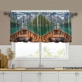 thumbnail image 1 of Yayeee Kitchen Curtains Tier Set of 2 Light Filtering 57"x24" Over Sink Window Panels, Lake, 1 of 7