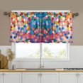 thumbnail image 1 of Yayeee Kitchen Curtains Set of 2 Light Filtering 57"x24" Over Sink Window Panels, Light Colorful Circles, 1 of 7