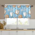 thumbnail image 1 of Yayeee Kitchen Curtains Tier Set of 2 Light Filtering 57"x24" Over Sink Window Panels, Milk and Cookies, 1 of 7