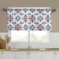 thumbnail image 1 of Yayeee Kitchen Curtains Tier Set of 2 Light Filtering 57"x24" Over Sink Window Panels, Navy Blossom Mosaic, 1 of 7