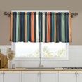 thumbnail image 1 of Yayeee Kitchen Curtains Tier Set of 2 Light Filtering 57"x24" Over Sink Window Panels, Navy Blue Stripes, 1 of 7