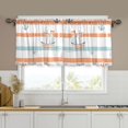 thumbnail image 1 of Yayeee Kitchen Curtains Tier Set of 2 Light Filtering 57"x24" Over Sink Window Panels, Orange Nautical Pattern, 1 of 7
