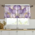 thumbnail image 1 of Yayeee Kitchen Curtains Tier Set of 2 Light Filtering 57"x24" Over Sink Window Panels, Pastel Purple Marble Pattern, 1 of 7