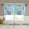 thumbnail image 1 of Yayeee Kitchen Curtains Set of 2 Light Filtering 57"x24" Over Sink Window Panels, Pink Beach Toys Pattern, 1 of 7