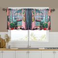 thumbnail image 1 of Yayeee Kitchen Curtains Set of 2 Light Filtering 57"x24" Over Sink Window Panels, Pink Door, 1 of 7