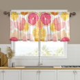 thumbnail image 1 of Yayeee Kitchen Curtains Tier Set of 2 Light Filtering 57"x24" Over Sink Window Panels, Pink Floral Orange, 1 of 7