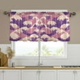 thumbnail image 1 of Yayeee Kitchen Curtains Tier Set of 2 Light Filtering 57"x24" Over Sink Window Panels, Purple Wave Pattern, 1 of 7
