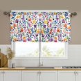 thumbnail image 1 of Yayeee Kitchen Curtains Tier Set of 2 Light Filtering 57"x24" Over Sink Window Panels, Purple Wildflower Pattern, 1 of 7