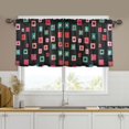 thumbnail image 1 of Yayeee Kitchen Curtains Tier Set of 2 Light Filtering 57"x24" Over Sink Window Panels, Red Block Pattern, 1 of 7