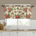 thumbnail image 1 of Yayeee Kitchen Curtains Set of 2 Light Filtering 57"x24" Over Sink Window Panels, Retro Christmas Holly, 1 of 7