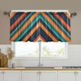thumbnail image 1 of Yayeee Kitchen Curtains Tier Set of 2 Light Filtering 57"x24" Over Sink Window Panels, Retro Stripes, 1 of 7