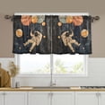 thumbnail image 1 of Yayeee Kitchen Curtains Tier Set of 2 Light Filtering 57"x24" Over Sink Window Panels, Retro Watercolor Planet, 1 of 7