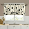 thumbnail image 1 of Yayeee Kitchen Curtains Set of 2 Light Filtering 57"x24" Over Sink Window Panels, Small Black Flowers, 1 of 7