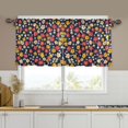 thumbnail image 1 of Yayeee Kitchen Curtains Tier Set of 2 Light Filtering 57"x24" Over Sink Window Panels, Small Colorful Flower, 1 of 7