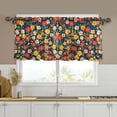 thumbnail image 1 of Yayeee Kitchen Curtains Tier Set of 2 Light Filtering 57"x24" Over Sink Window Panels, Vibrant Flowers, 1 of 7
