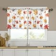 thumbnail image 1 of Yayeee Kitchen Curtains Set of 2 Light Filtering 57"x24" Over Sink Window Panels, Watercolor Autumn Leaves, 1 of 7