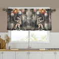 thumbnail image 1 of Yayeee Kitchen Curtains Tier Set of 2 Light Filtering 57"x24" Over Sink Window Panels, Watercolor Space, 1 of 7