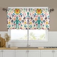 thumbnail image 1 of Yayeee Kitchen Curtains Tier Set of 2 Light Filtering 57"x36" Over Sink Window Panels, Abstract Floral, 1 of 7