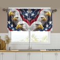 thumbnail image 1 of Yayeee Kitchen Curtains Tier Set of 2 Light Filtering 57"x36" Over Sink Window Panels, American Eagle Pattern, 1 of 7