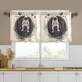 thumbnail image 1 of Yayeee Kitchen Curtains Tier Set of 2 Light Filtering 57"x36" Over Sink Window Panels, Beige Astronaut Space, 1 of 7