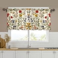 thumbnail image 1 of Yayeee Kitchen Curtains Tier Set of 2 Light Filtering 57"x36" Over Sink Window Panels, Beige Floral, 1 of 7