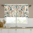 thumbnail image 1 of Yayeee Kitchen Curtains Set of 2 Light Filtering 57"x36" Over Sink Window Panels, Beige Whimsical Leaves, 1 of 7