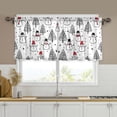thumbnail image 1 of Yayeee Kitchen Curtains Tier Set of 2 Light Filtering 57"x36" Over Sink Window Panels, Black Cartoon Snowmen, 1 of 7