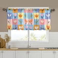 thumbnail image 1 of Yayeee Kitchen Curtains Tier Set of 2 Light Filtering 57"x36" Over Sink Window Panels, Blue Flowers, 1 of 7
