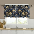 thumbnail image 1 of Yayeee Kitchen Curtains Tier Set of 2 Light Filtering 57"x36" Over Sink Window Panels, Blue Peacock Feathers Pattern, 1 of 7