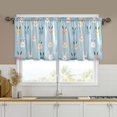 thumbnail image 1 of Yayeee Kitchen Curtains Tier Set of 2 Light Filtering 57"x36" Over Sink Window Panels, Blue Rabbits, 1 of 7