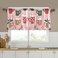 thumbnail image 1 of Yayeee Kitchen Curtains Tier Set of 2 Light Filtering 57"x36" Over Sink Window Panels, Brown Christmas Cups, 1 of 7