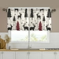 thumbnail image 1 of Yayeee Kitchen Curtains Tier Set of 2 Light Filtering 57"x36" Over Sink Window Panels, Christmas Plaid Forest, 1 of 7