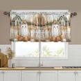 thumbnail image 1 of Yayeee Kitchen Curtains Tier Set of 2 Light Filtering 57"x36" Over Sink Window Panels, Cute Halloween Pumpkins, 1 of 7