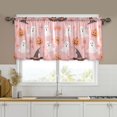 thumbnail image 1 of Yayeee Kitchen Curtains Set of 2 Light Filtering 57"x36" Over Sink Window Panels, Cute Pink Halloween, 1 of 7